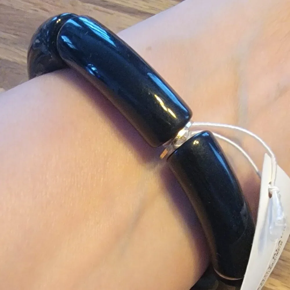 Meghan Browne Style Harry Black Chunky Stretch Bracelet - Picture 7 of 9